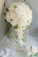 画像1: キャスケードブーケ　スワロ　オフホワイト＆アイボリー　幅（花のみ）22cm (1)