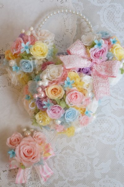 画像4: ミニーバックブーケ　半球タイプ　スワロ　ラプンツェル
