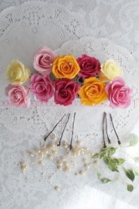 へッドドレス　MSサイズ10本、グリーン＆パールフリンジ＆クリスタルセット　キャンペーン