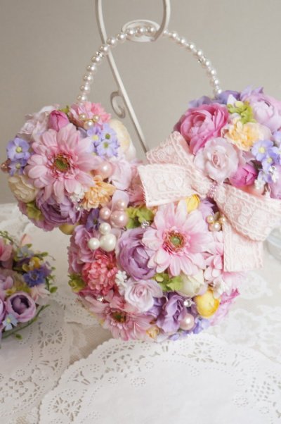 画像6: ミニーボールブーケスワロ　横幅約27cm　ラプンチェル　アーティフィシャルフラワー　リストレットプレゼント付き　色違い可II