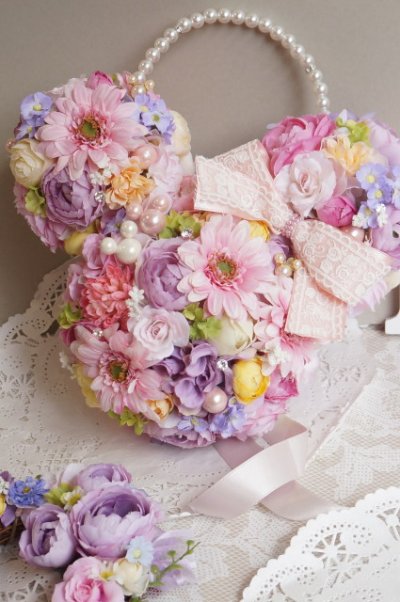 画像8: ミニーボールブーケスワロ　横幅約27cm　ラプンチェル　アーティフィシャルフラワー　リストレットプレゼント付き　色違い可II