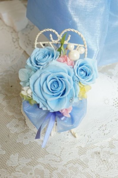 画像6: ミッキーブーケラウンド　大き目リボンで　スワロ＆パールフリンジ　花のみ２２ｃｍ