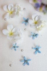 ヘッドドレス　セット　プルメリア　ブルースター　アジサイ　パール