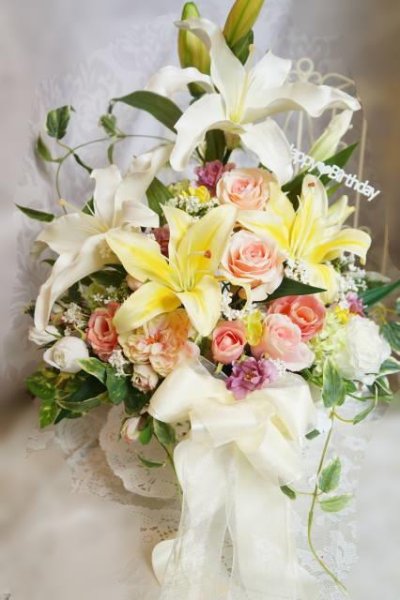 画像3: ギフトフラワー　かご 大型　アーティフィシャルフラワー