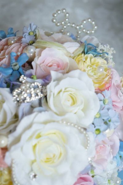 画像9: newミッキーブーケ　ラウンド　アーティフィシャルフラワー　リストレットプレゼント　スワロ　花のみ２2-23ｃｍ　キャンペーン