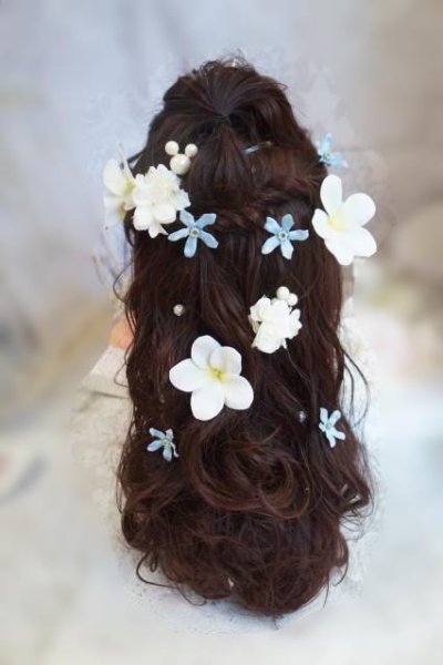 画像8: ヘッドドレス　セット　プルメリア　ブルースター　アジサイ　パール