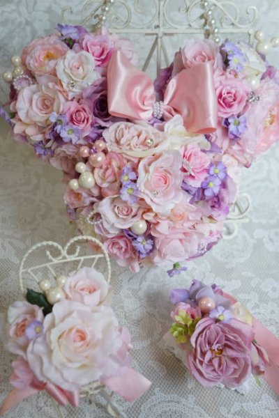 画像5: ミニーバックブーケ半球タイプ　スワロ　アーティフィシャルフラワー　リストレットプレゼント付き　色違い可II