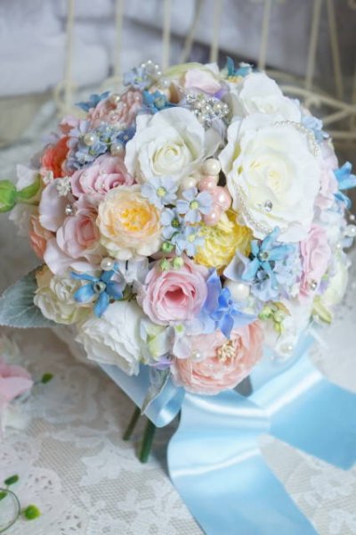 画像3: newミッキーブーケ　ラウンド　アーティフィシャルフラワー　リストレットプレゼント　スワロ　花のみ２2-23ｃｍ　キャンペーン