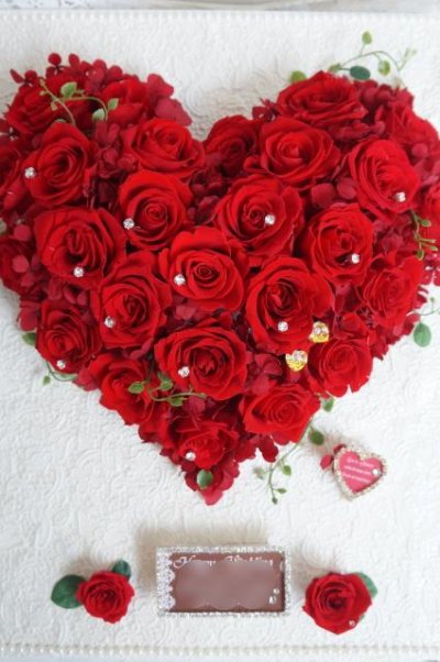 画像5: ウッドフレーム3L(31×39cm）赤薔薇ハート