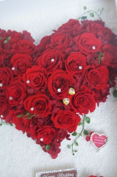 画像3: ウッドフレーム3L(31×39cm）赤薔薇ハート