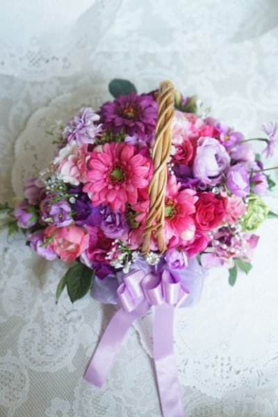 画像5: かごバスケットブーケ　アーティフィシャルフラワー　