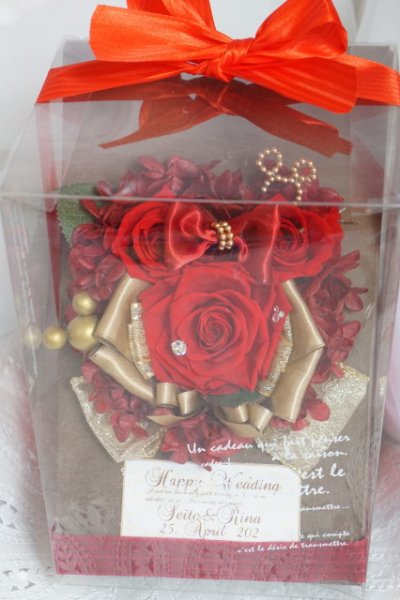 画像4: ミッキーシェイプ薔薇アレンジ　プラケース　高さ20センチ　色違い可　