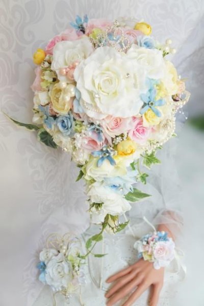 画像7: キャスケードブーケ　スワロ　ミッキー　色違可　アーティフィシャルフラワー(花のみ）22cm