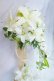 画像4: キャスケードブーケ　アーティフィシャルフラワー　カサブランカ　薔薇ホワイト　　小花等　スワロ　横幅（花のみ）28-30cm　　色違い可