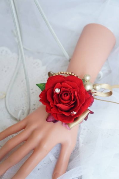 画像8: newラウンドブーケ　リボン　ベル　アーティフィシャルフラワー　全体で約２4-25cm　キャンペーン価格