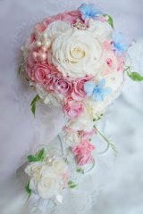 キャスケードブーケ　スワロ　ピンクII　ミッキー　デンファレ(花のみ）22cm