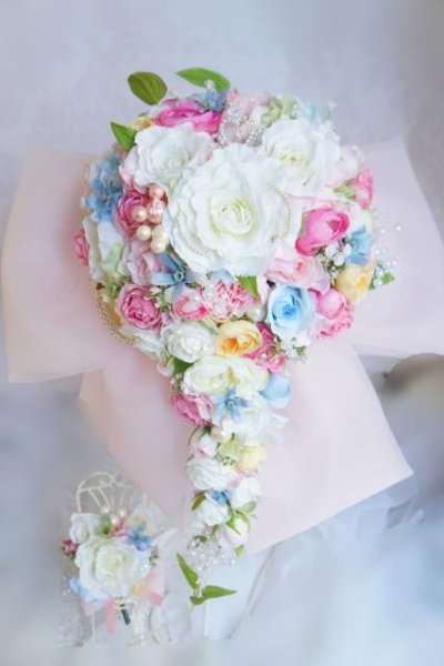 画像5: キャスケードブーケ　スワロ　ミッキー　　色違可　アーティフィシャルフラワー(花のみ）22cm