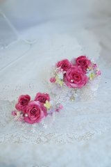 コサージュ　リストレットセット　お子様用　アーティフィシャルフラワー　花違い 色違いできます。