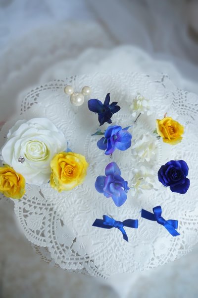 画像2: ヘッドドレス　セット　ドナルドイメージプ薔薇のプチセット　アーティフィシャル　パール付き