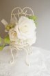画像4: ラウンドブーケ　スワロ　クリスタルティアラ　オフホワイト幅(花のみ）２２cm色違い可 (4)