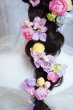 画像2: ヘッドドレス  ミッキーシェイプ薔薇つき　小花セットアーティフィシャルフラワー (2)