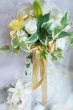 画像3: キャスケードブーケ　アーティフィシャルフラワー　カサブランカ７輪　スワロ　幅（花のみ）28-30cm　　色違い可 (3)