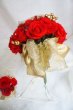 画像3: ラウンドブーケベル　中央メリア薔薇８センチとオーガンジーリボン　プリザーブドフラワー　２０－２１cm (3)