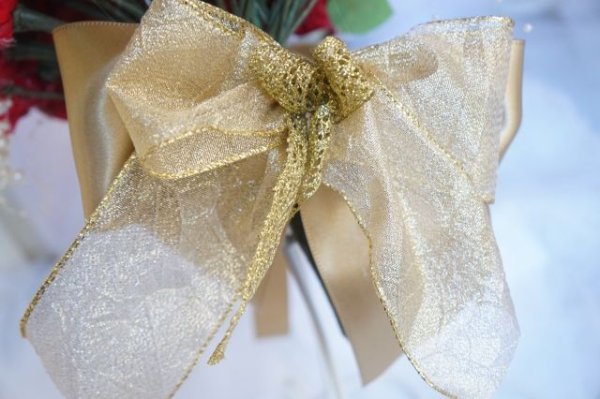 画像2: ミキミニブーケ　ラウンド　スワロ＆パールフリンジ　花のみ22ｃｍ　色味調整可 (2)