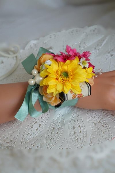 画像2: リストレット　アーティフィシャルフラワー　ガーベラ＆薔薇 (2)